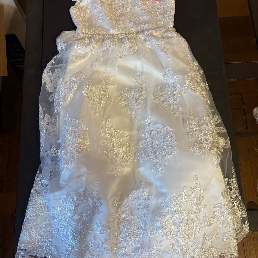Charming Ivory Floral Kids Dress